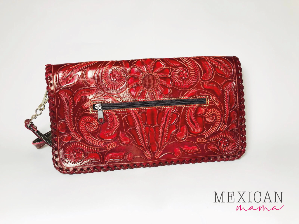 Luxury_Ladies_Clutch_Handbag_Red_Floral_Design