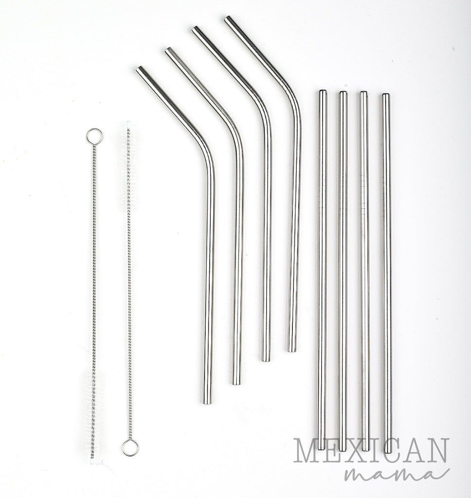 MExican Mama Stailess steel straws pack of 8